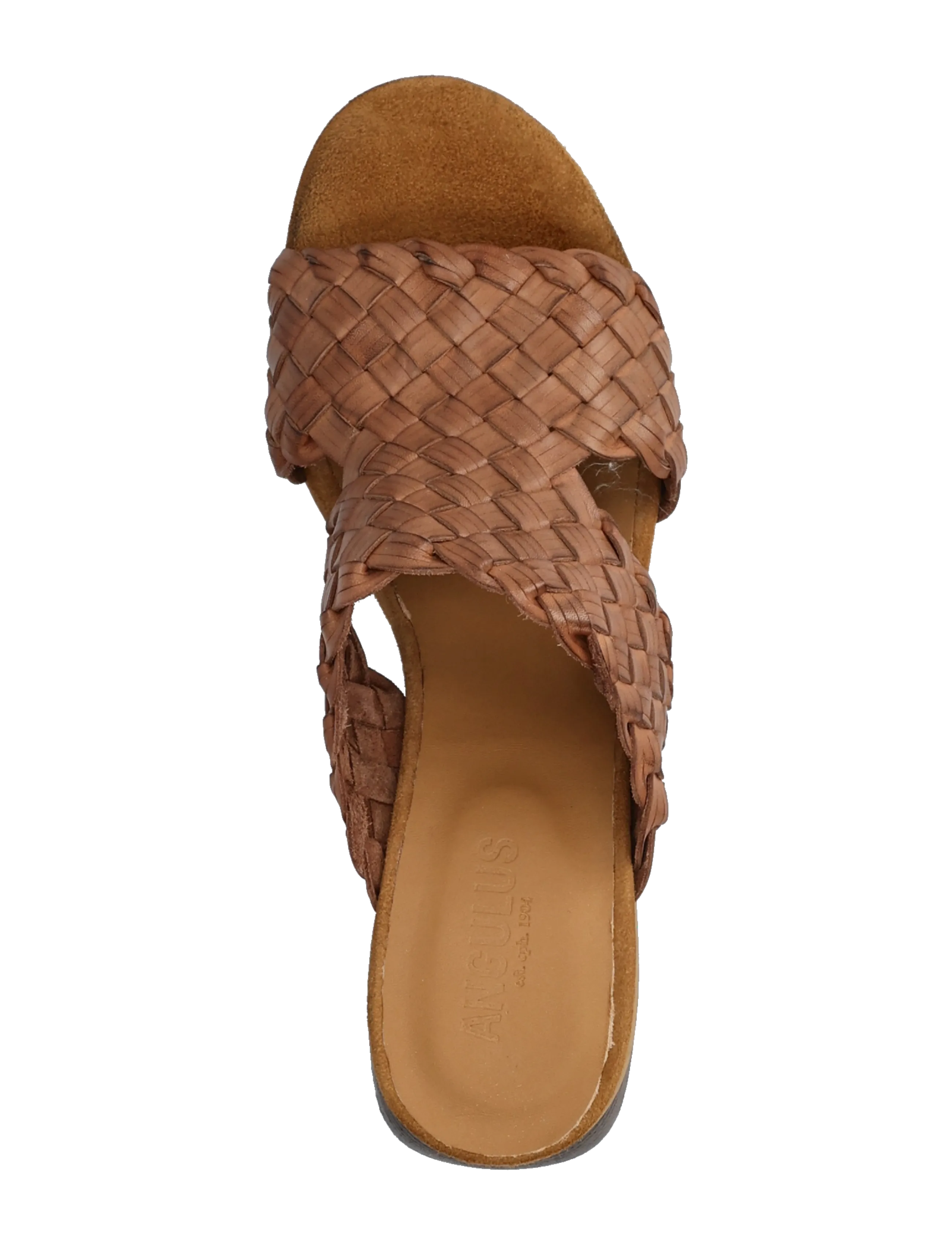 ANGULUS - Sandals - Block heels - heeled mules - 4685/f46 tan braid - 3