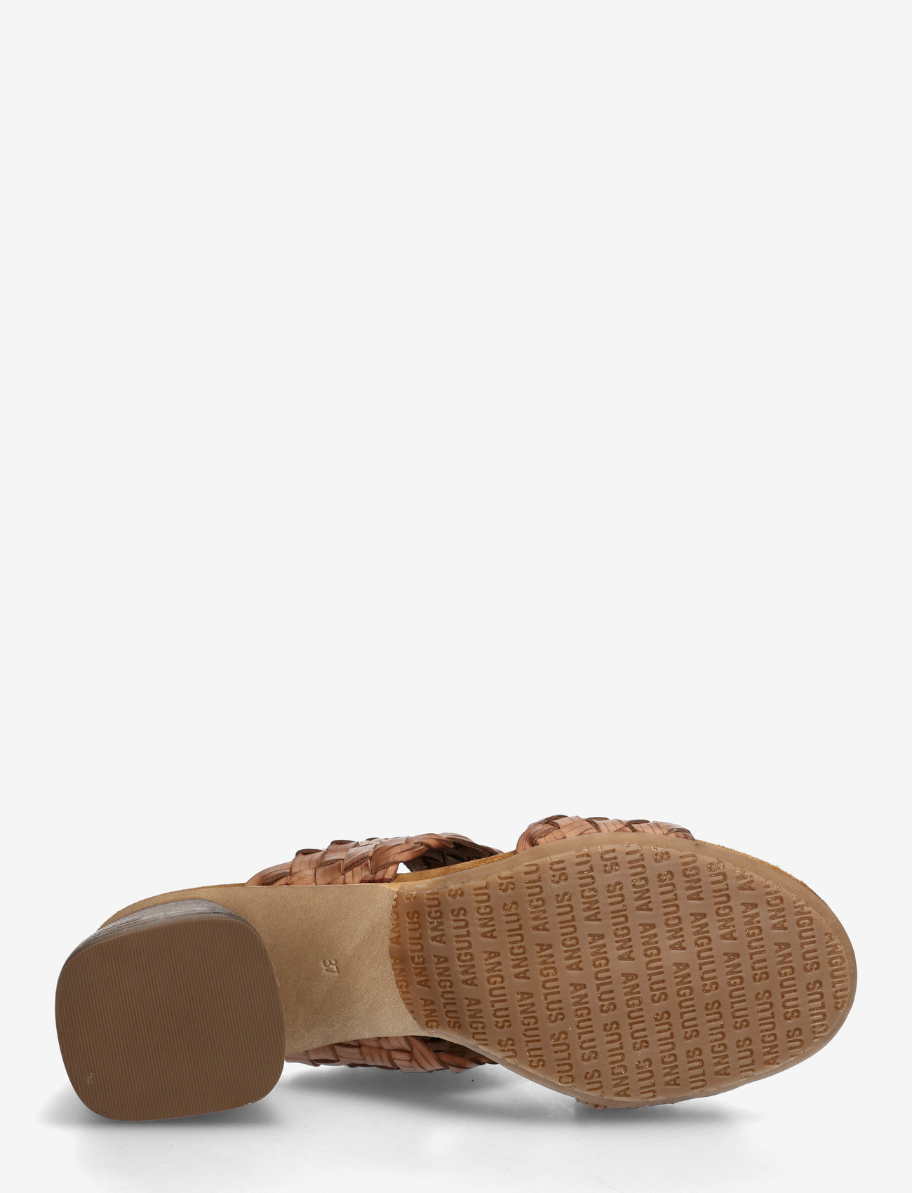 ANGULUS - Sandals - Block heels - pantoletten mit absätzen - 4685/f46 tan braid - 4