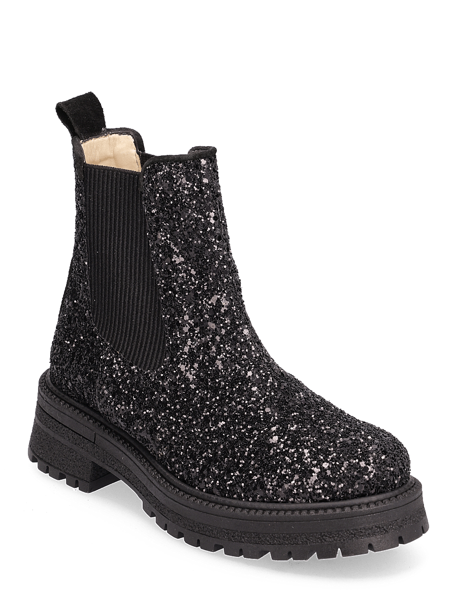 ANGULUS - Booties - flat - with elastic - talvesaapad - 2486/1163/019 black gltiter/bl - 0
