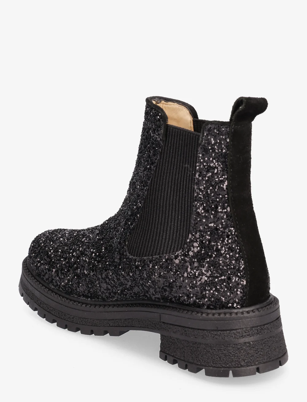 ANGULUS - Booties - flat - with elastic - sko - 2486/1163/019 black gltiter/bl - 2