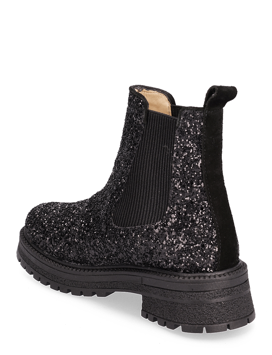 ANGULUS - Booties - flat - with elastic - talvesaapad - 2486/1163/019 black gltiter/bl - 2
