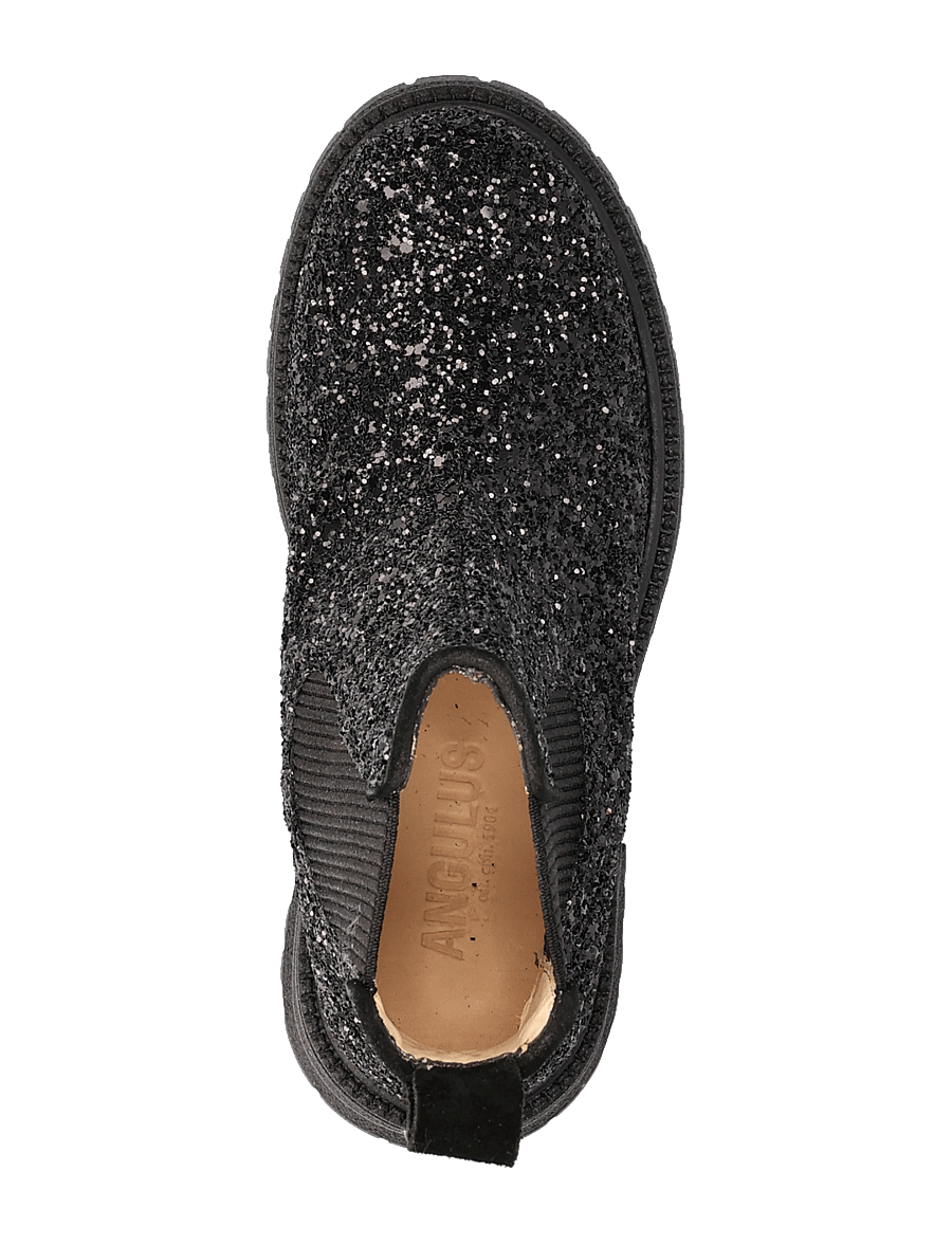 ANGULUS - Booties - flat - with elastic - talvesaapad - 2486/1163/019 black gltiter/bl - 3