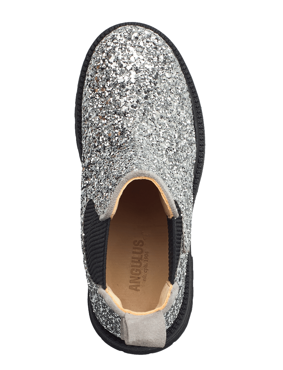 ANGULUS - Booties - flat - with elastic - Žieminiai batai - 2485/3229/019 silver glitter/g - 3