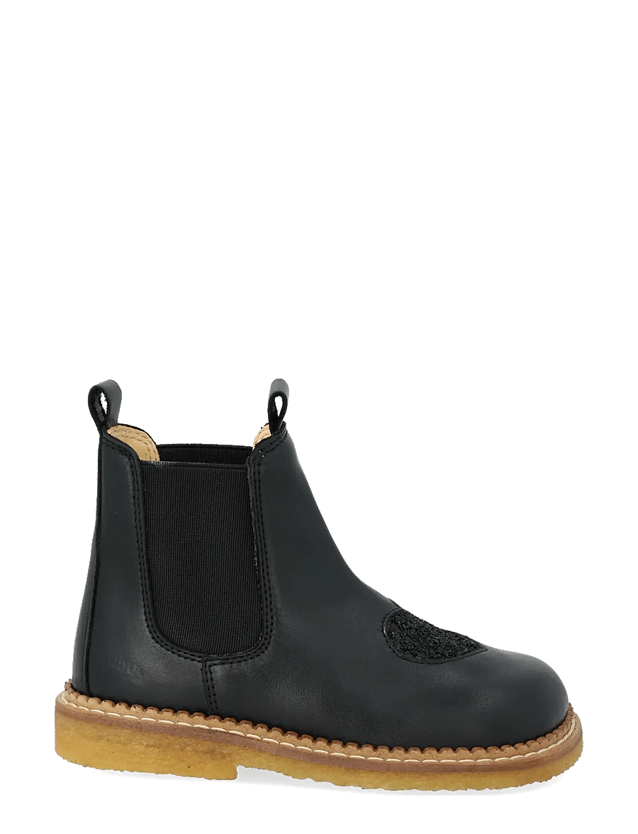 ANGULUS - Booties - flat - with elastic - schuhe - 1604/2486/001 black/black glit - 1