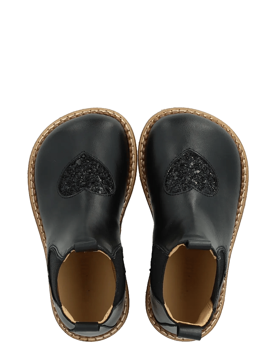 ANGULUS - Booties - flat - with elastic - schuhe - 1604/2486/001 black/black glit - 3
