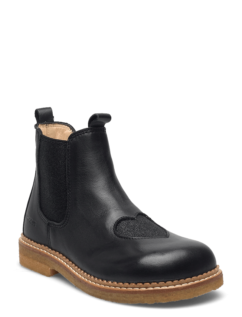 ANGULUS - Booties - flat - with elastic - skor - 1605/3605/071 black/black glit - 0