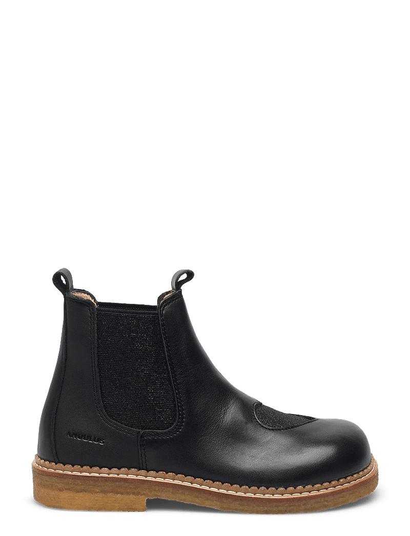 ANGULUS - Booties - flat - with elastic - skor - 1605/3605/071 black/black glit - 1