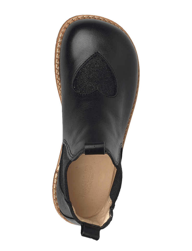 ANGULUS - Booties - flat - with elastic - skor - 1605/3605/071 black/black glit - 3