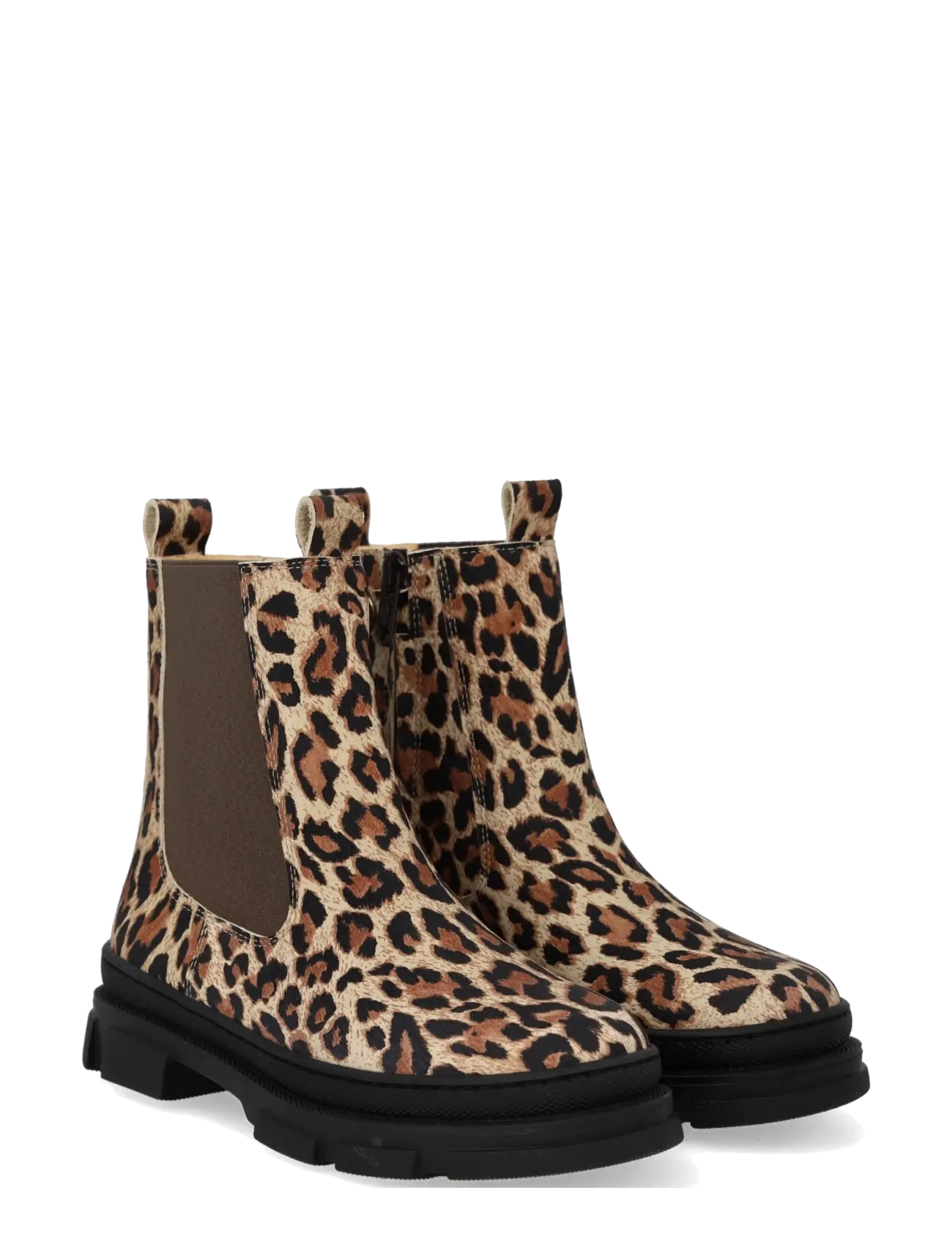 ANGULUS Booties - flat - with elastic - Jalanõud - 4020/003 BEIGE LEO/BROWN ELAST / multi
