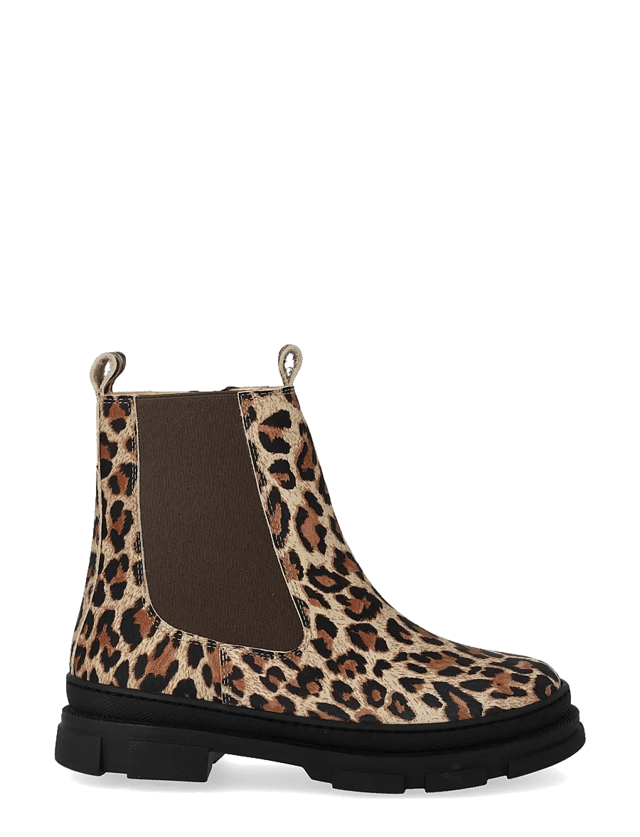 ANGULUS - Booties - flat - with elastic - kingad - 4020/003 beige leo/brown elast - 1