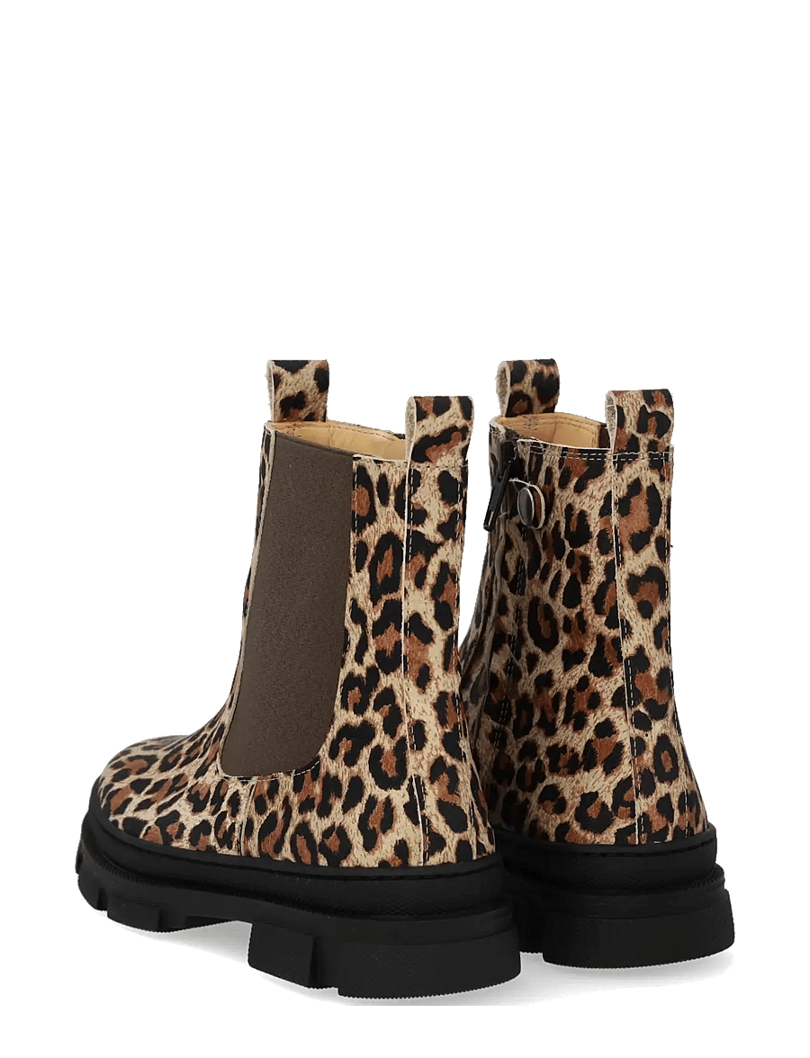 ANGULUS - Booties - flat - with elastic - kingad - 4020/003 beige leo/brown elast - 2