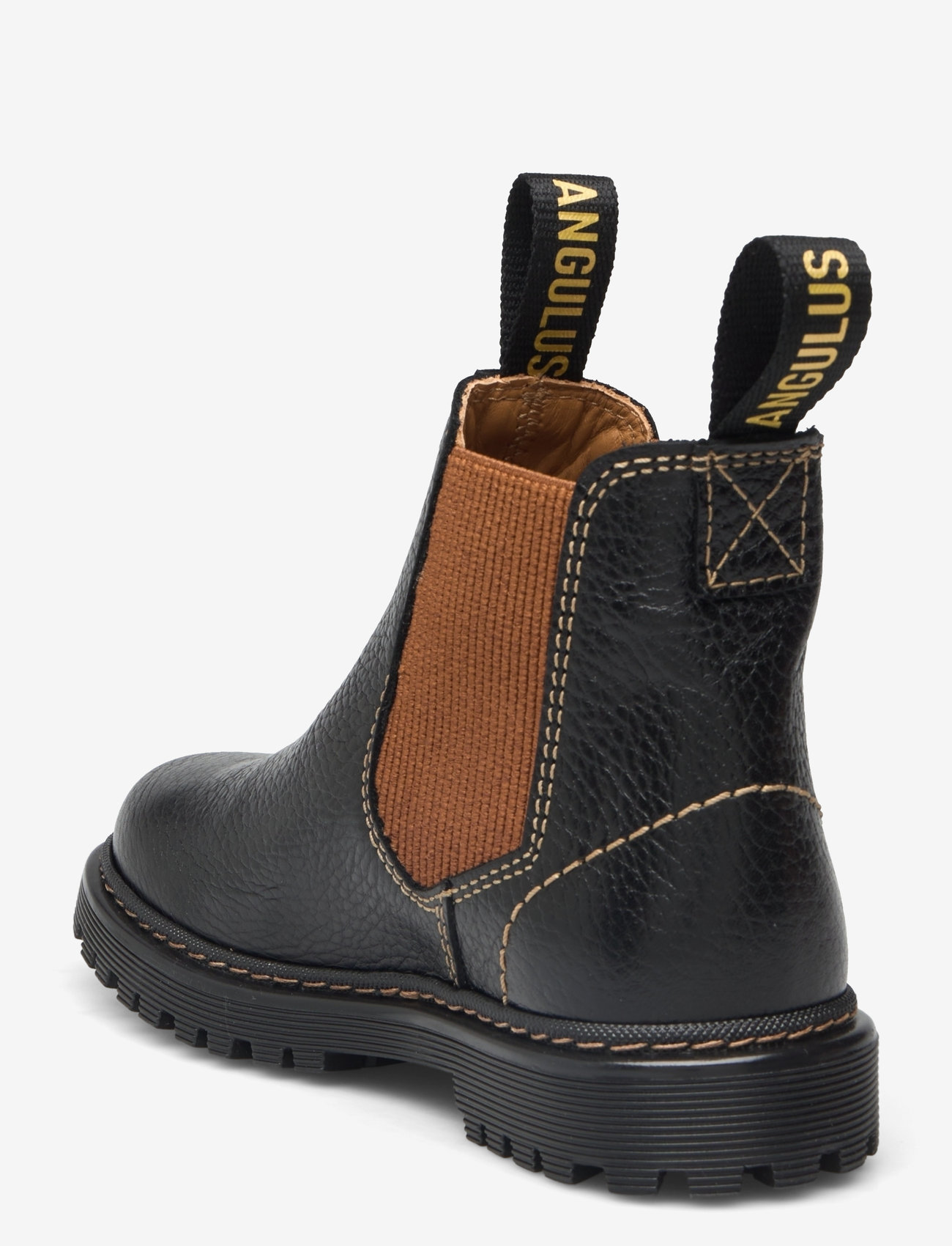 ANGULUS - Booties - flat - with elastic - 2504/040 black/cognac - 2