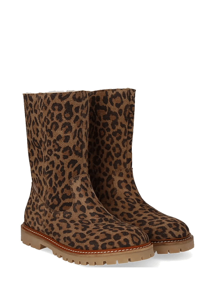ANGULUS - Boots - flat - with lace and zip - talvesaapad - 3903 leopard - 0