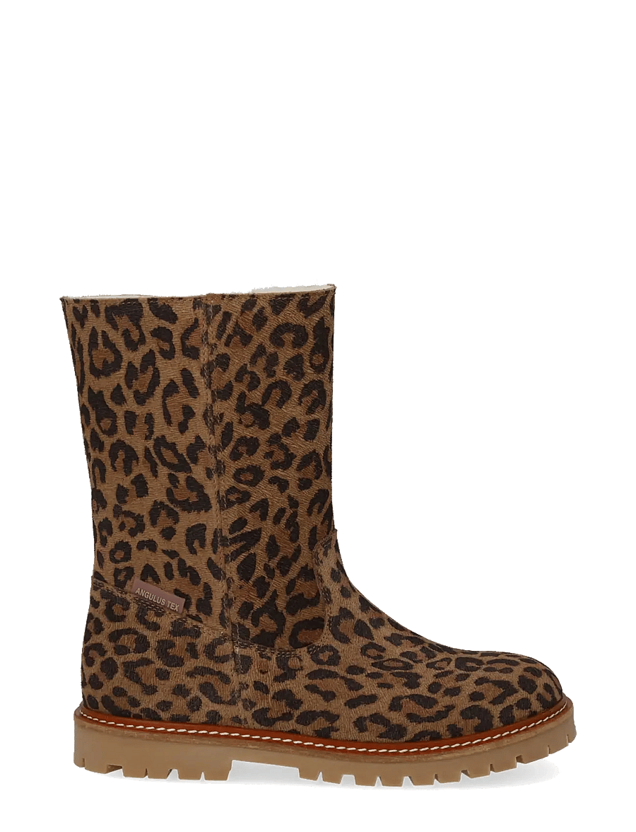 ANGULUS - Boots - flat - with lace and zip - talvesaapad - 3903 leopard - 1