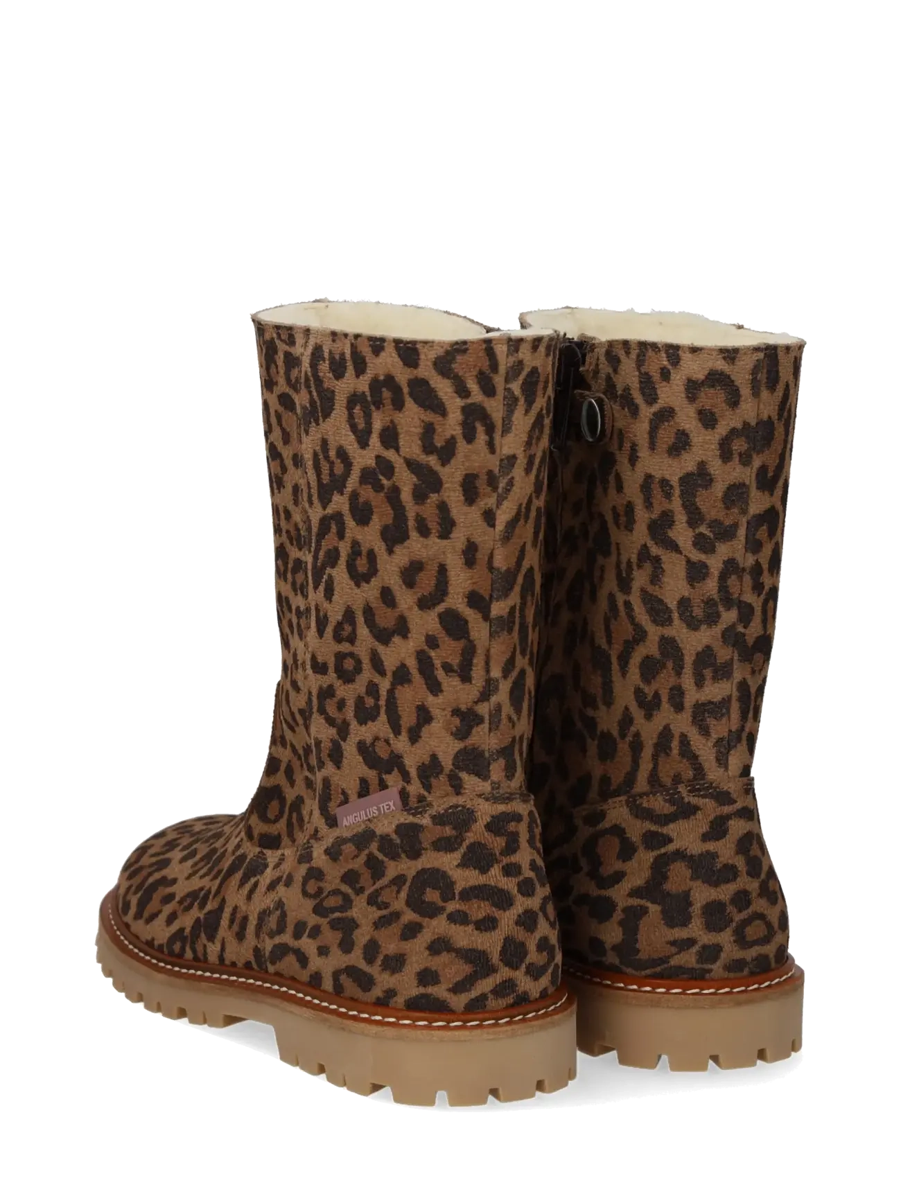 ANGULUS - Boots - flat - with lace and zip - talvesaapad - 3903 leopard - 2