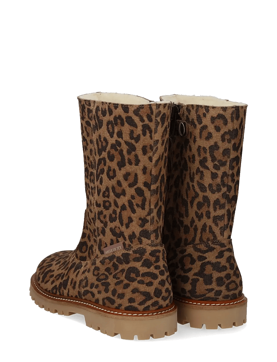 ANGULUS - Boots - flat - with lace and zip - talvesaapad - 3903 leopard - 2