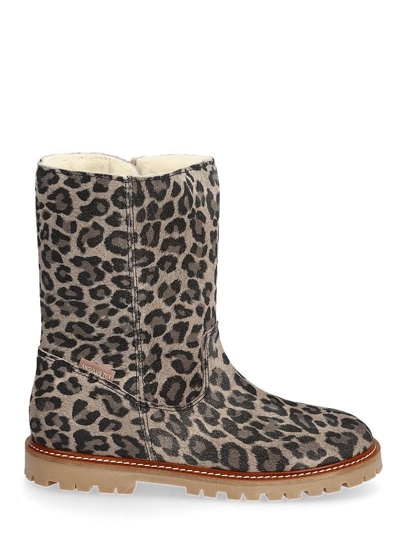 ANGULUS - Boots - flat - with lace and zip - vinterstövlar - 4023 beige leo - 2