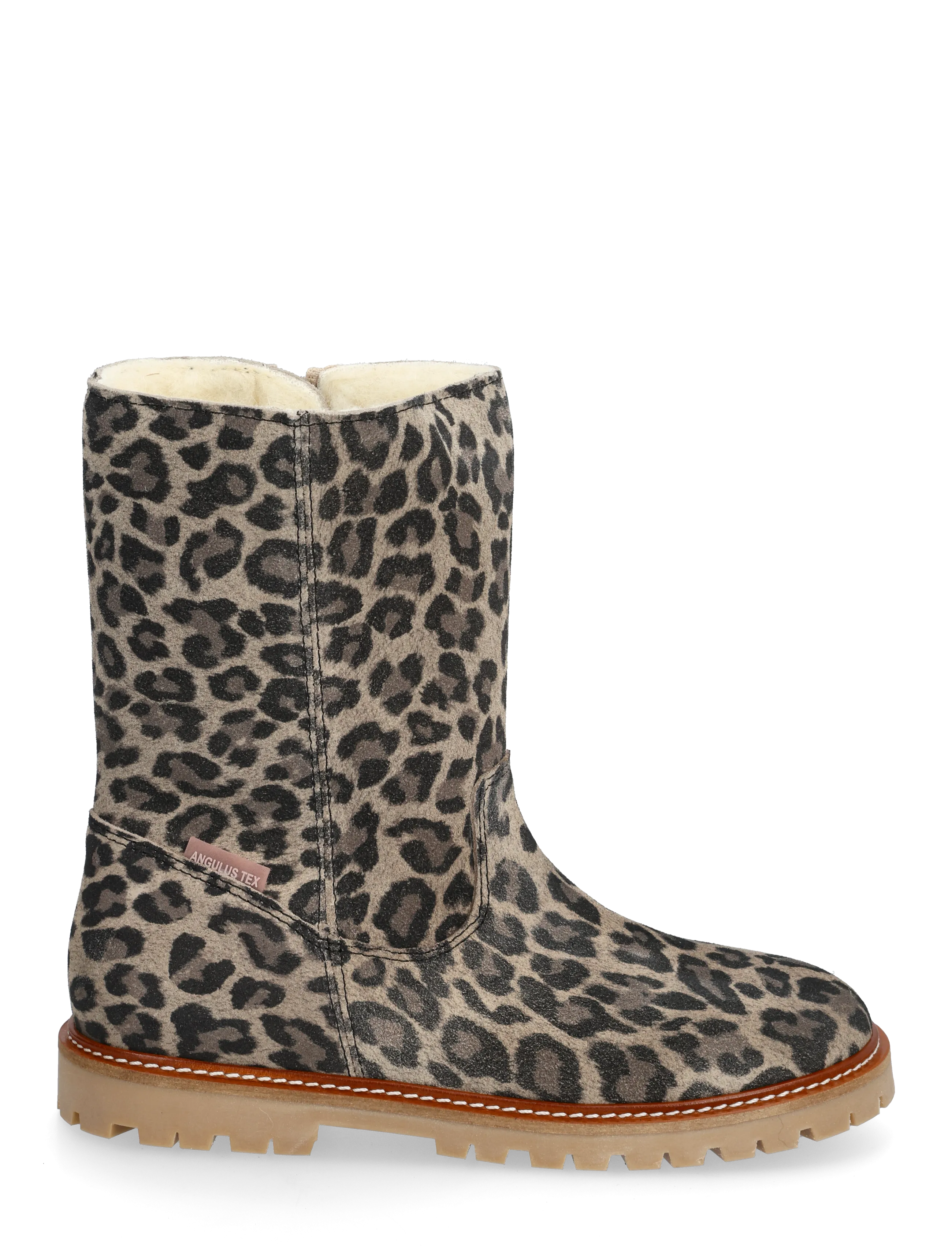 ANGULUS - Boots - flat - with lace and zip - støvler - 4023 beige leo - 2