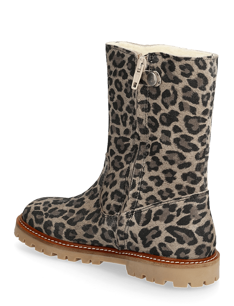 ANGULUS - Boots - flat - with lace and zip - vinterstövlar - 4023 beige leo - 3