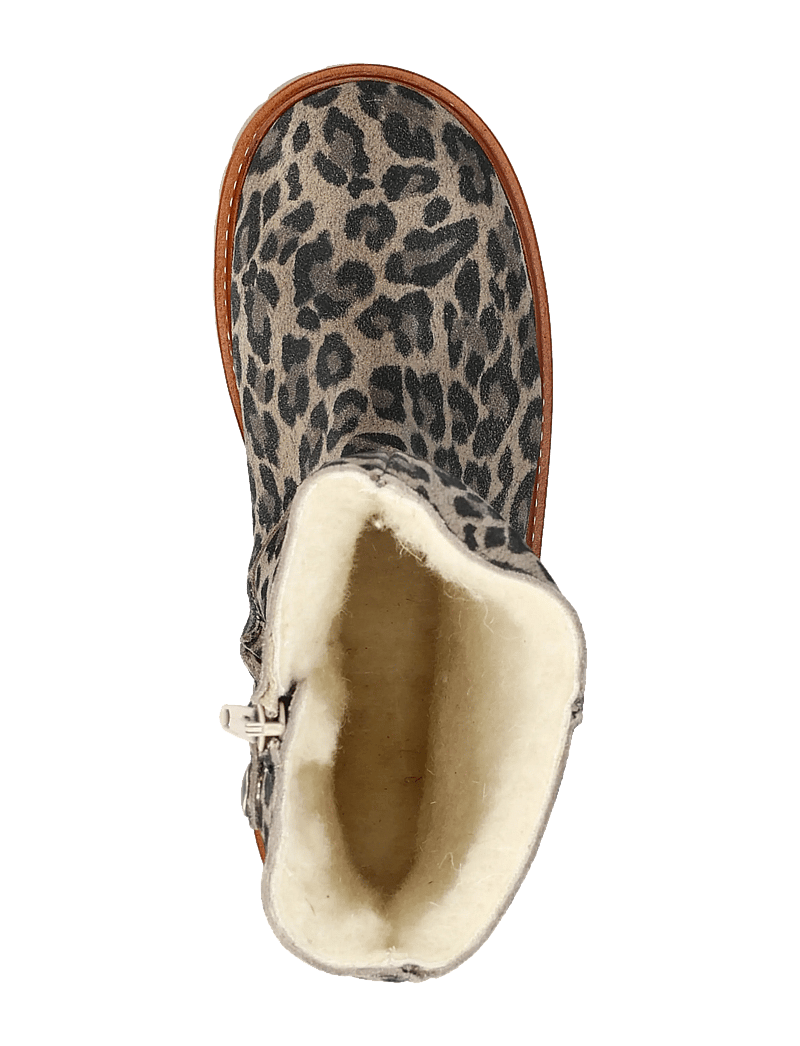 ANGULUS - Boots - flat - with lace and zip - vinterstövlar - 4023 beige leo - 4