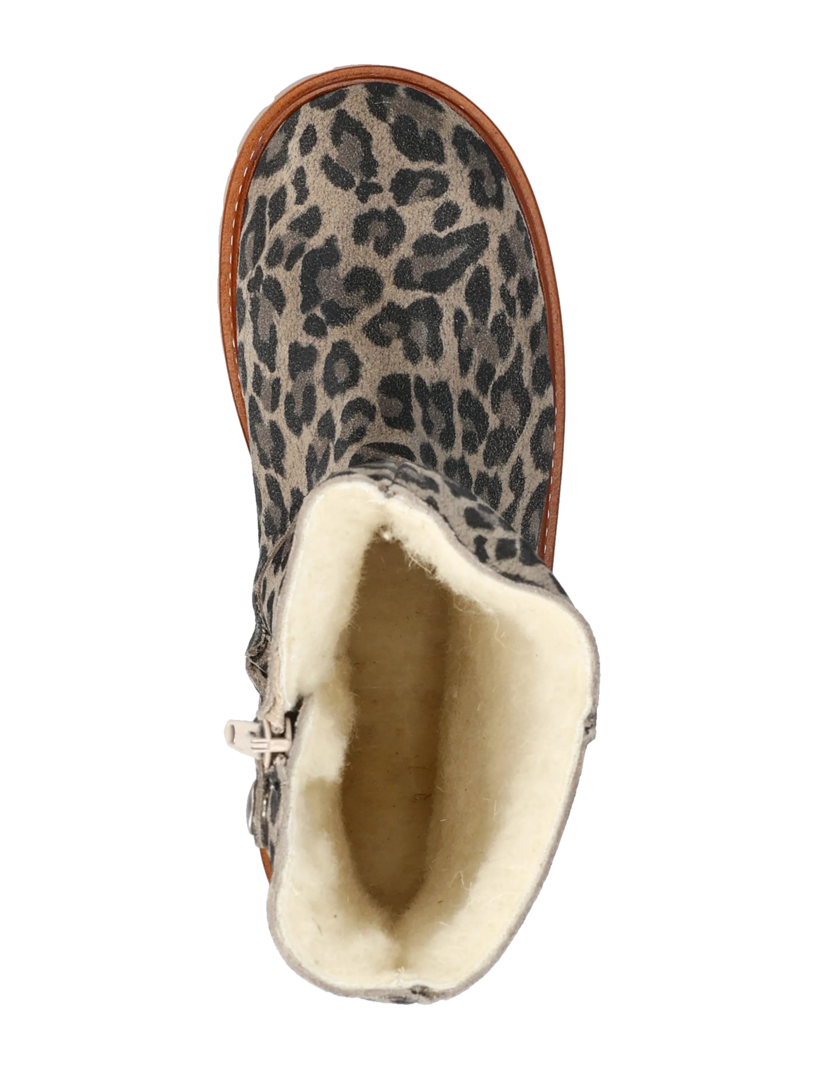 ANGULUS - Boots - flat - with lace and zip - støvler - 4023 beige leo - 4