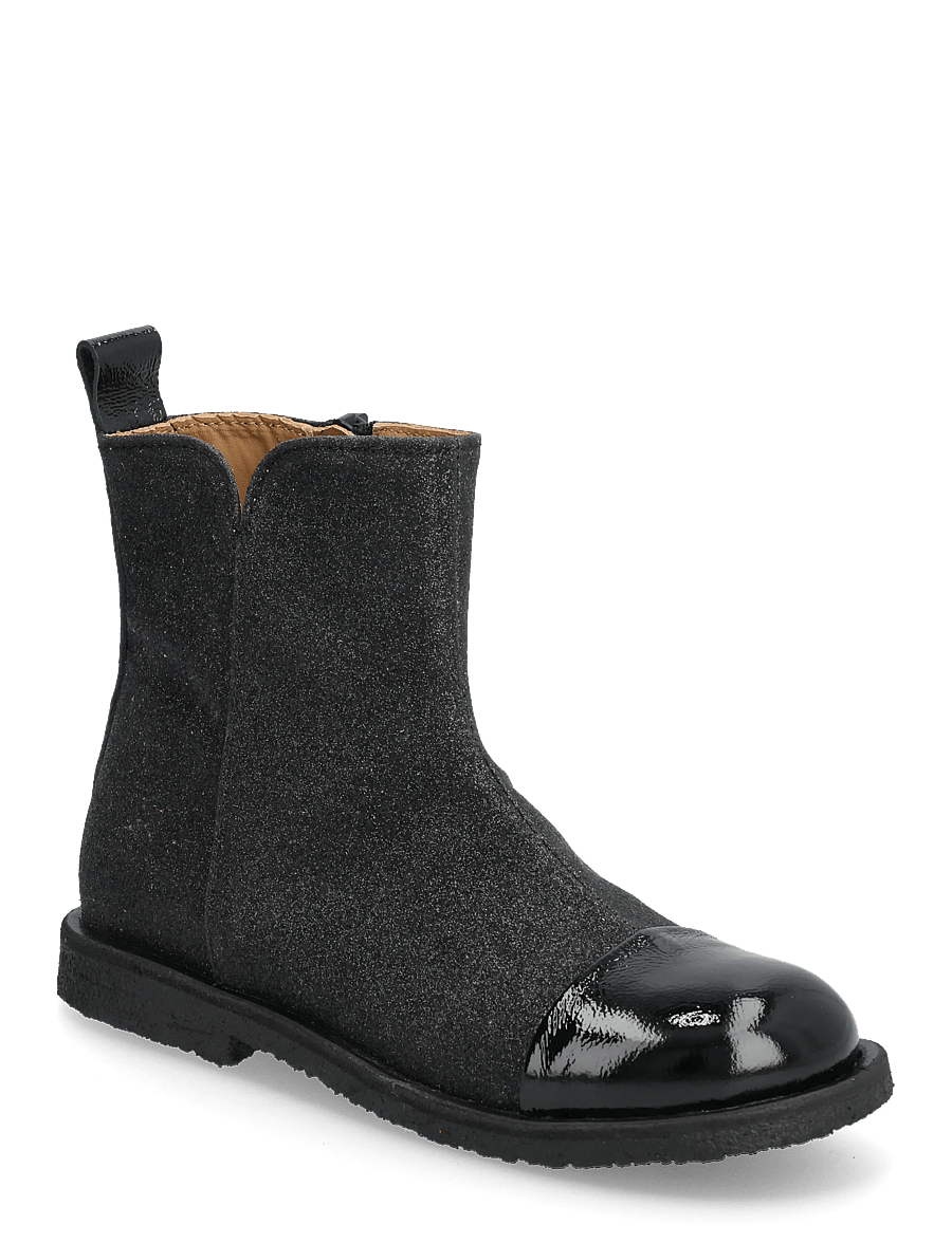 ANGULUS - Booties - flat - with zipper - schuhe - 1310/3605 black/black fine gli - 1