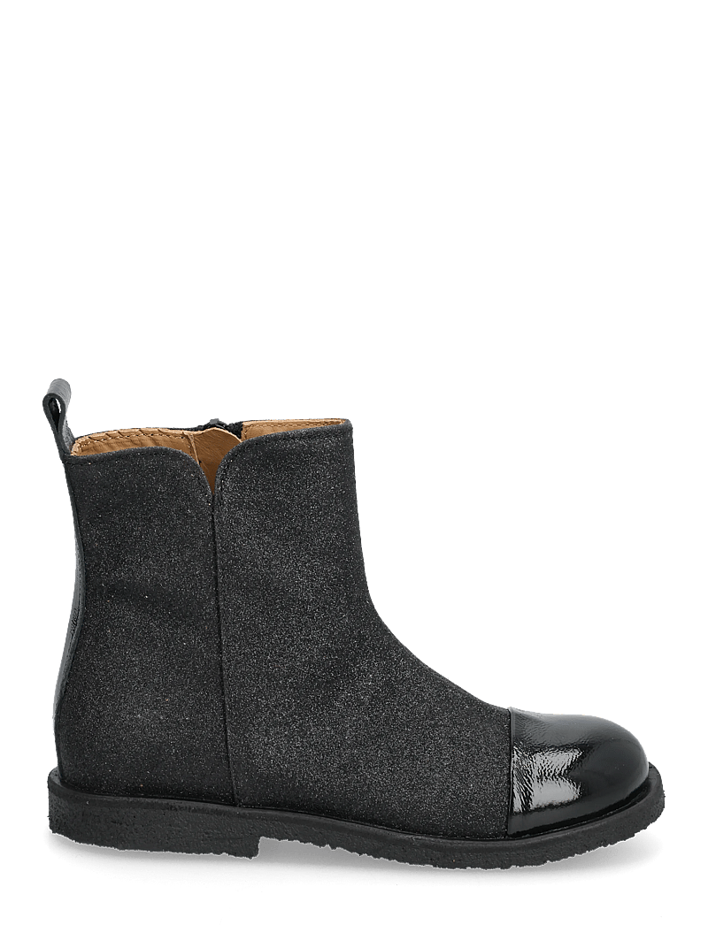ANGULUS - Booties - flat - with zipper - sko - 1310/3605 black/black fine gli - 2
