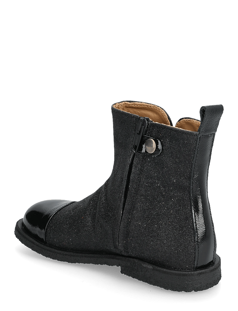 ANGULUS - Booties - flat - with zipper - skor - 1310/3605 black/black fine gli - 3