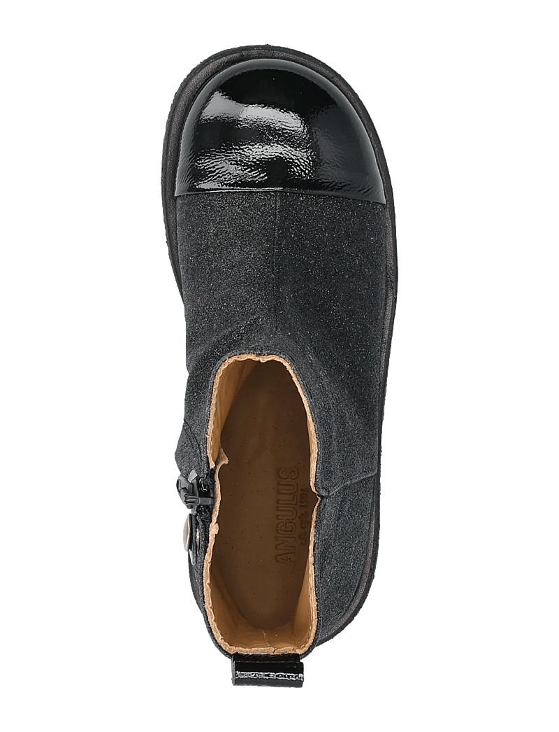 ANGULUS - Booties - flat - with zipper - sko - 1310/3605 black/black fine gli - 4