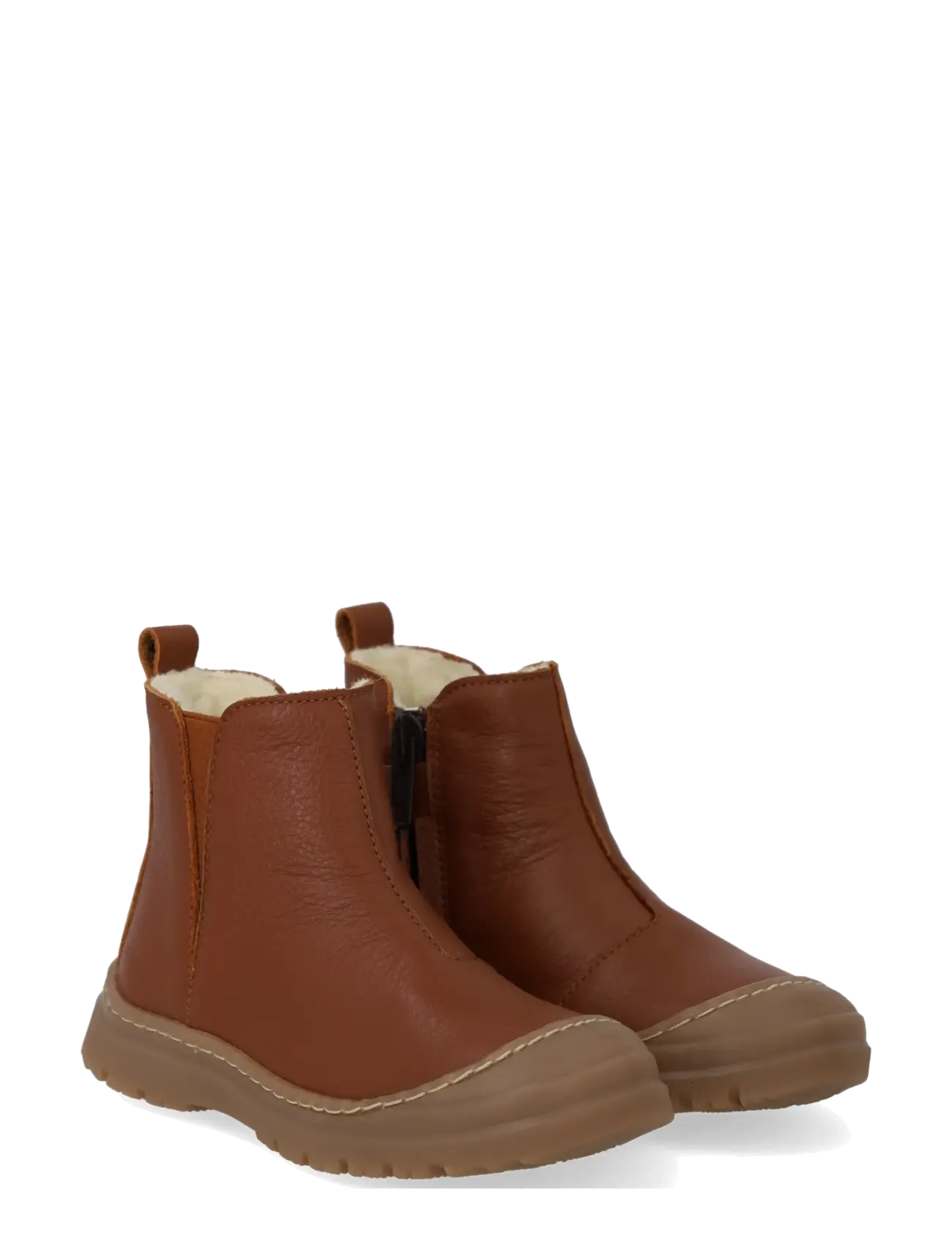 ANGULUS Boots - flat - with zipper - Jalanõud - 3260/060 COGNAC/COGNAC ELASTIC / brown
