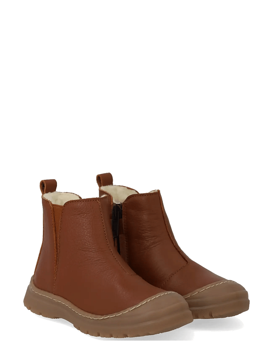 ANGULUS - Boots - flat - with zipper - talvesaapad - 3260/060 cognac/cognac elastic - 0