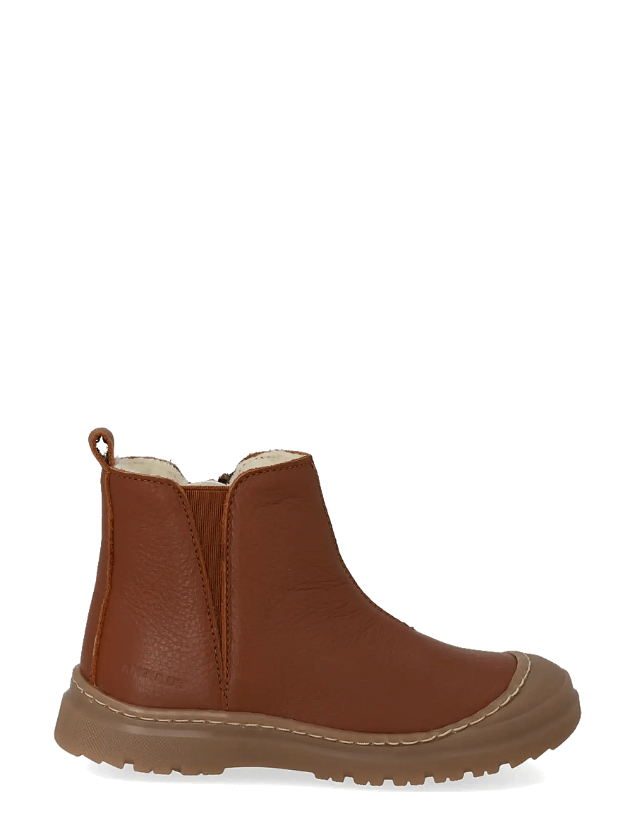 ANGULUS - Boots - flat - with zipper - talvesaapad - 3260/060 cognac/cognac elastic - 1