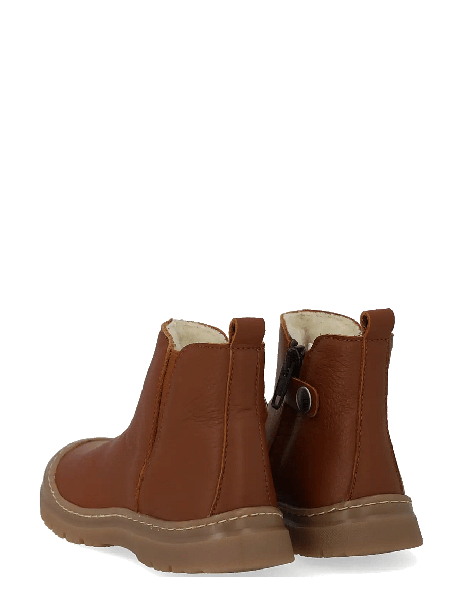 ANGULUS - Boots - flat - with zipper - talvesaapad - 3260/060 cognac/cognac elastic - 2