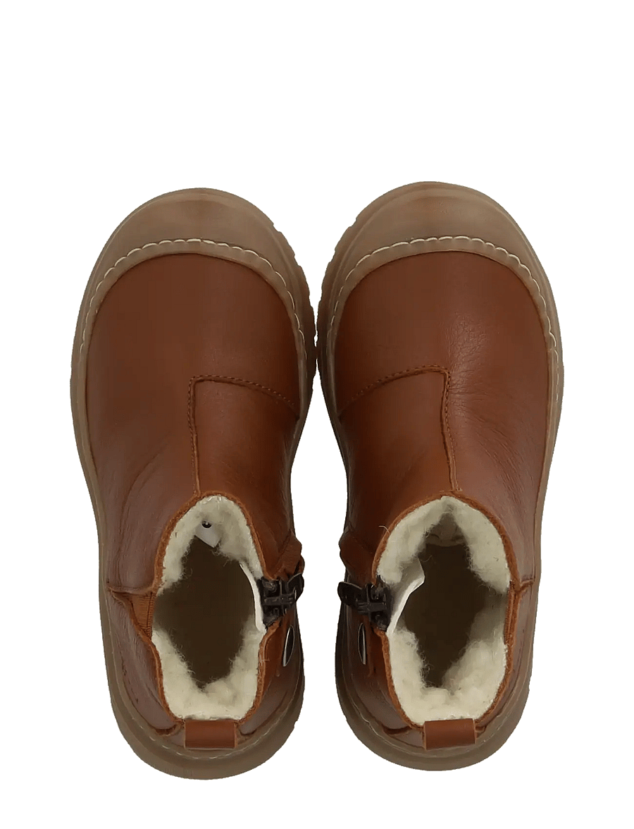 ANGULUS - Boots - flat - with zipper - talvesaapad - 3260/060 cognac/cognac elastic - 3