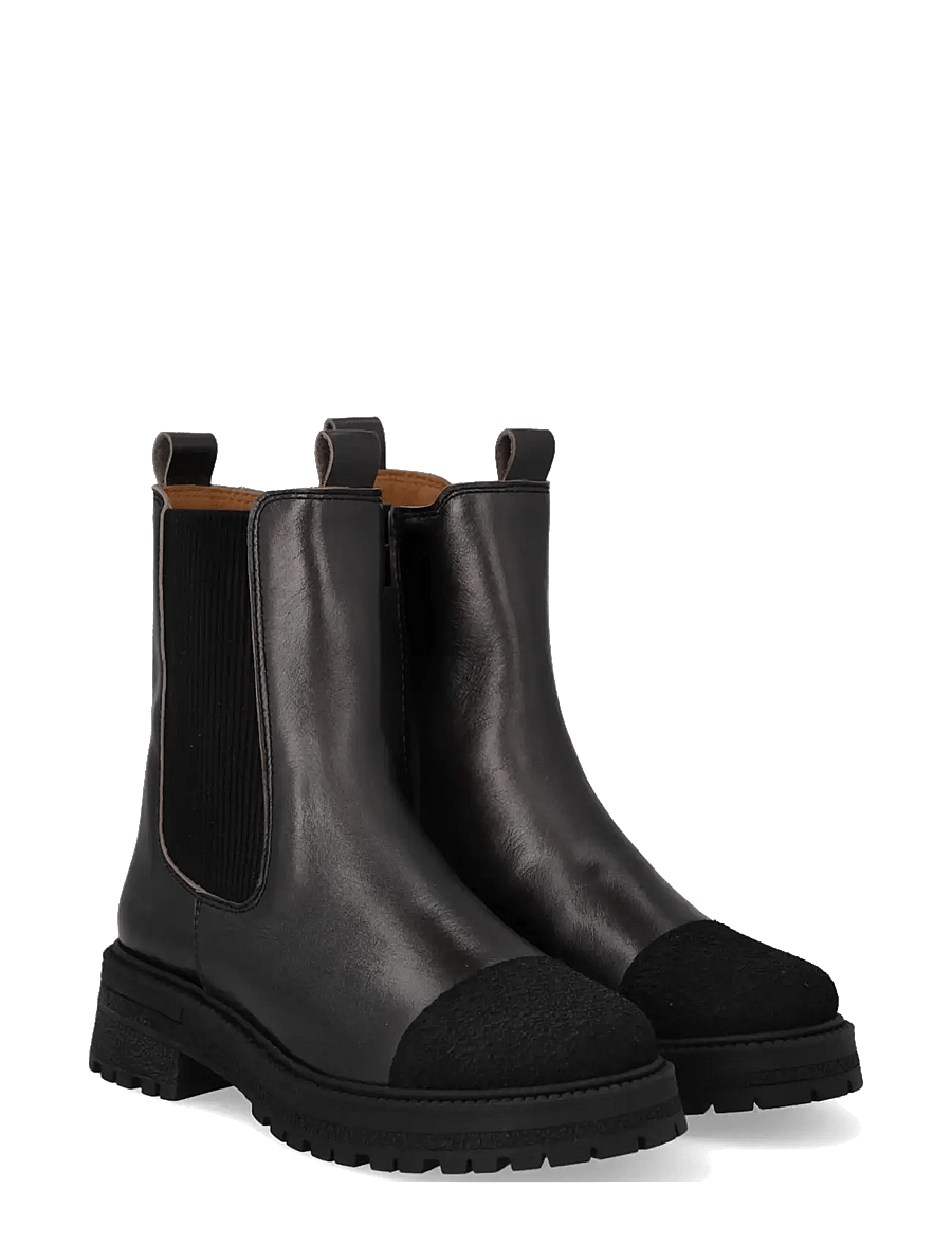 ANGULUS - Booties - flat - with elastic - stiefel - 1321/4028/019 black/black shin - 0