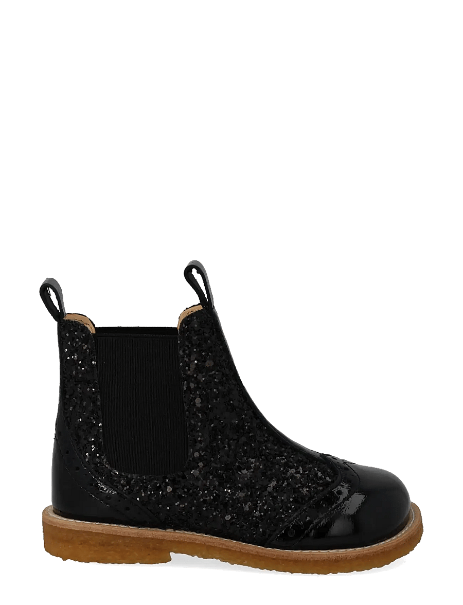 ANGULUS - Booties - flat - with elastic - schuhe - 1310/2486/001 black/black glit - 1