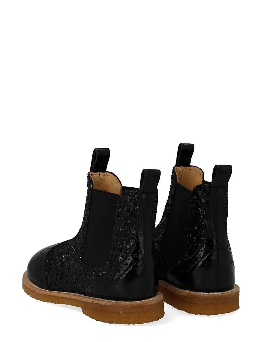 ANGULUS - Booties - flat - with elastic - schuhe - 1310/2486/001 black/black glit - 2
