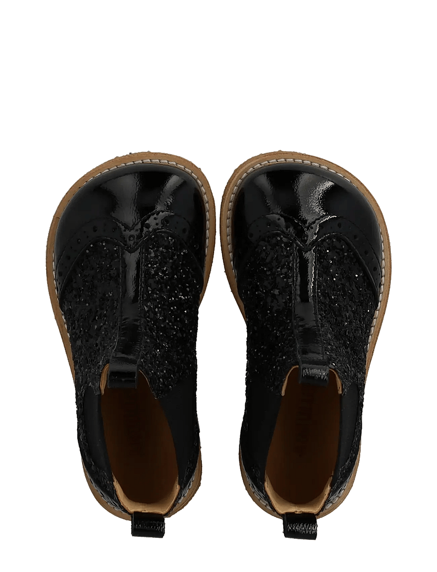 ANGULUS - Booties - flat - with elastic - schuhe - 1310/2486/001 black/black glit - 3