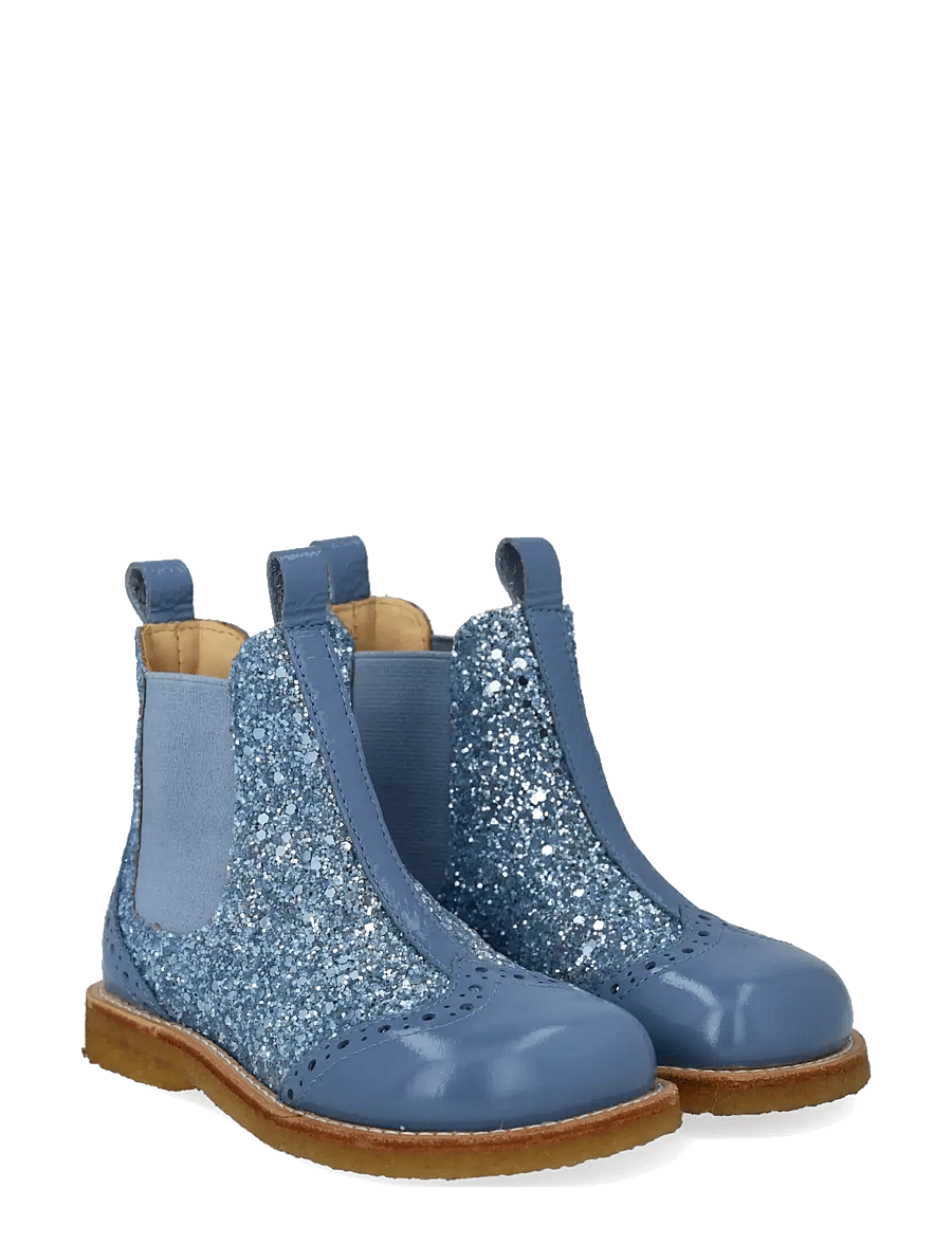 ANGULUS - Booties - flat - with elastic - sko - 4057/4036/089 blue daisy/blue - 0