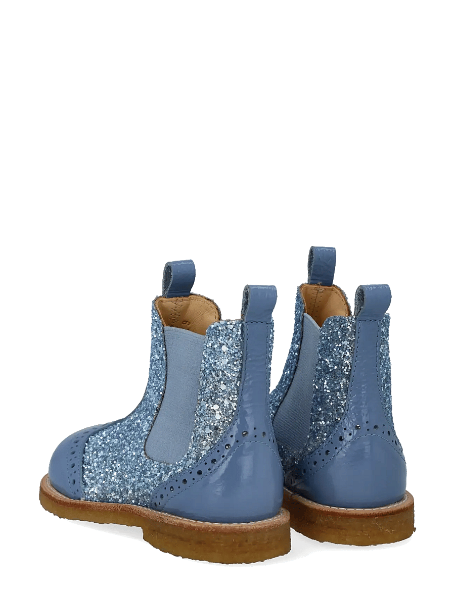 ANGULUS - Booties - flat - with elastic - sko - 4057/4036/089 blue daisy/blue - 2