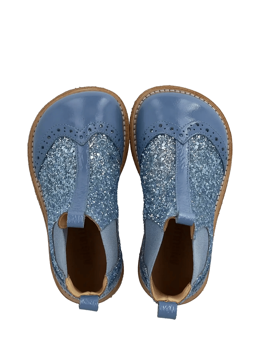 ANGULUS - Booties - flat - with elastic - sko - 4057/4036/089 blue daisy/blue - 3