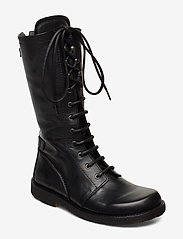 Boots - flat - with laces - 1604 BLACK