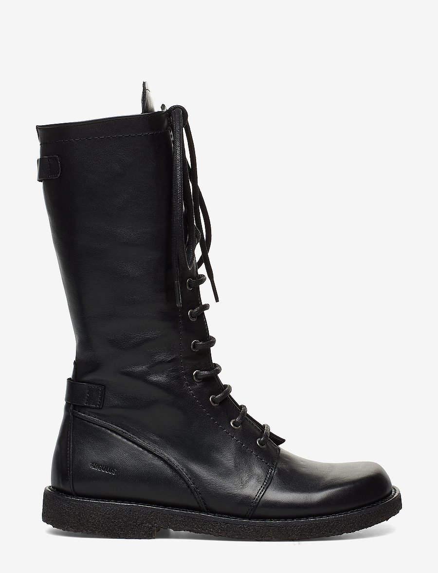 ANGULUS - Boots - flat - with laces - knähöga stövlar - 1604 black - 1