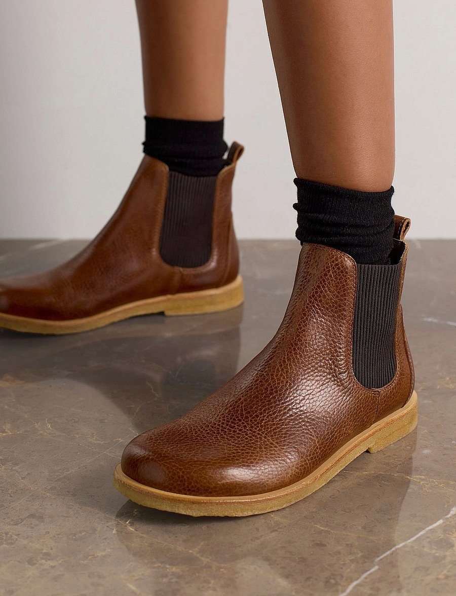 ANGULUS - Booties - flat - with elastic - bottes chelsea - 2509/040 medium brown/ cognac - 0
