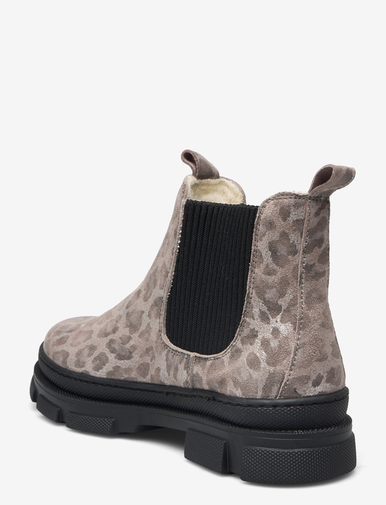 ANGULUS - Booties - flat - with elastic - efterårssko - 3310/019 silver leo/black - 2