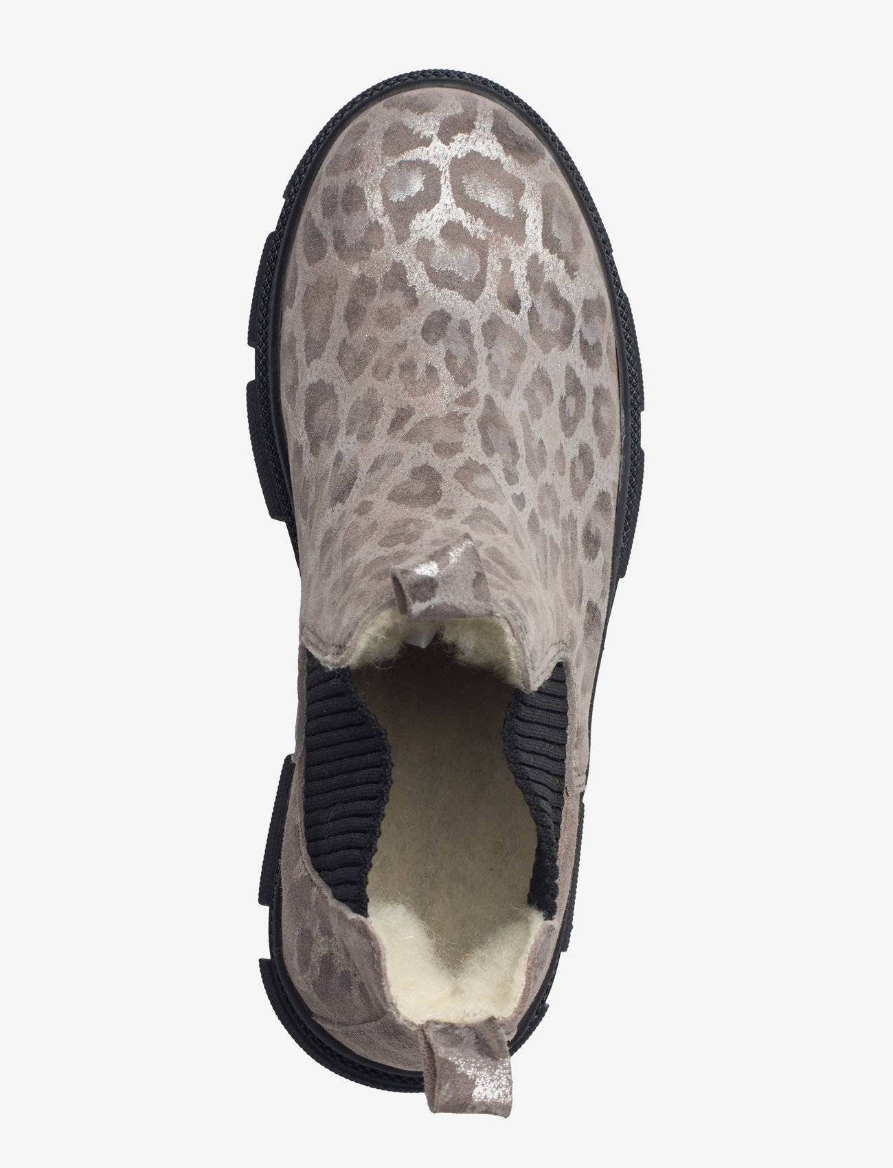 ANGULUS - Booties - flat - with elastic - efterårssko - 3310/019 silver leo/black - 3