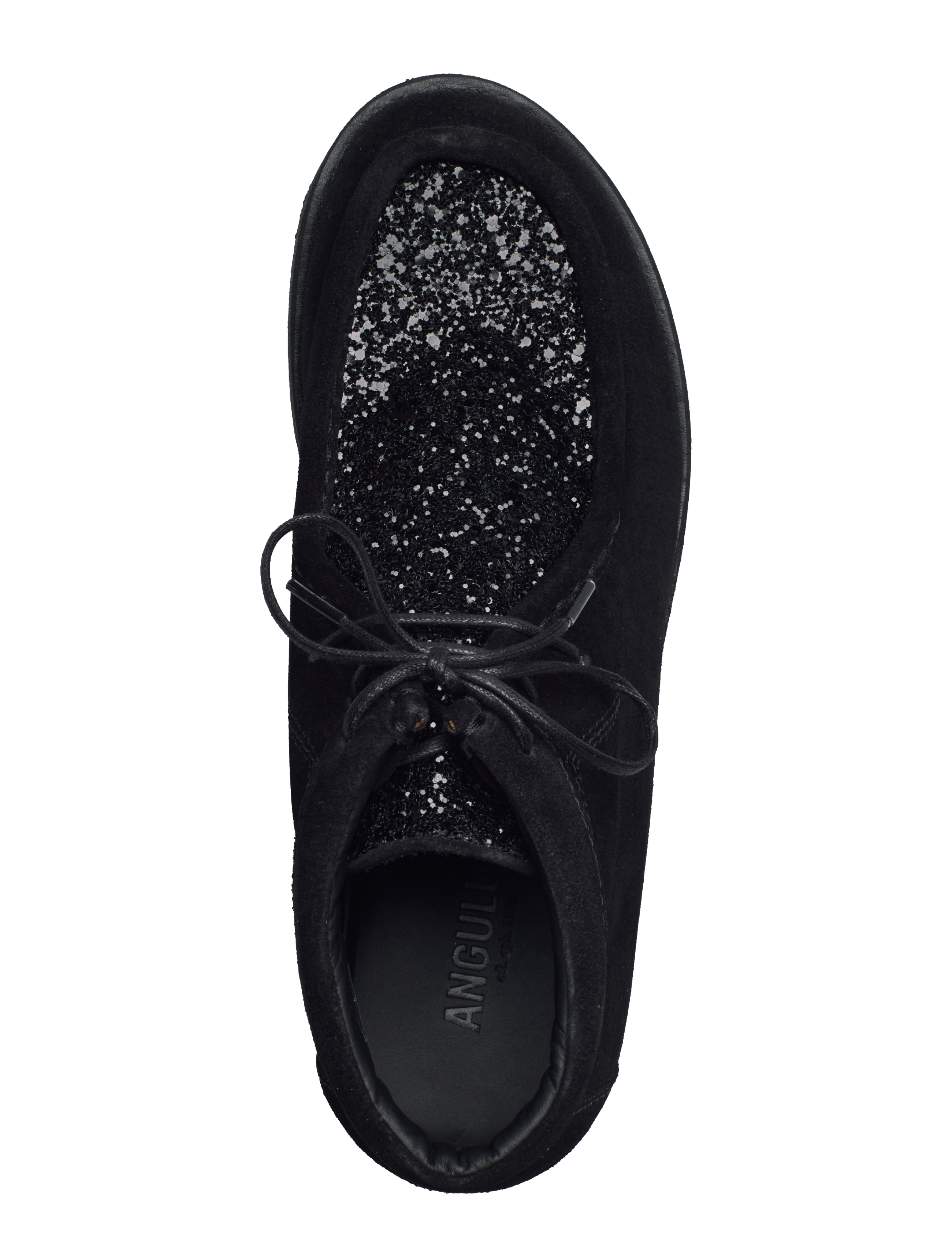ANGULUS - Shoes - flat - with lace - 1163/2486 black/black glitter - 3