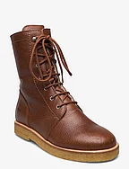 Boots - flat - with laces - 2509 COGNAC