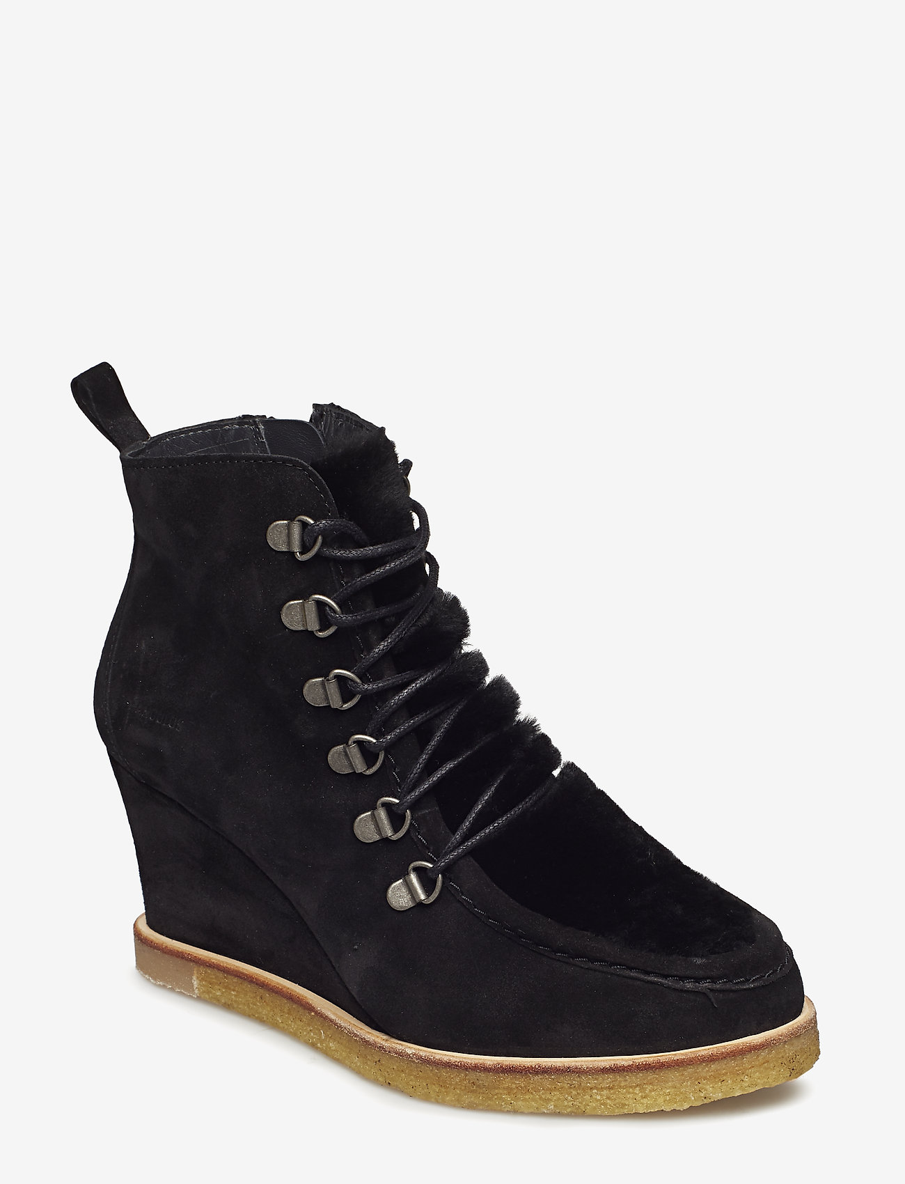 ANGULUS - Booties - Wedge - 1163/2014 black/black lamb woo - 0