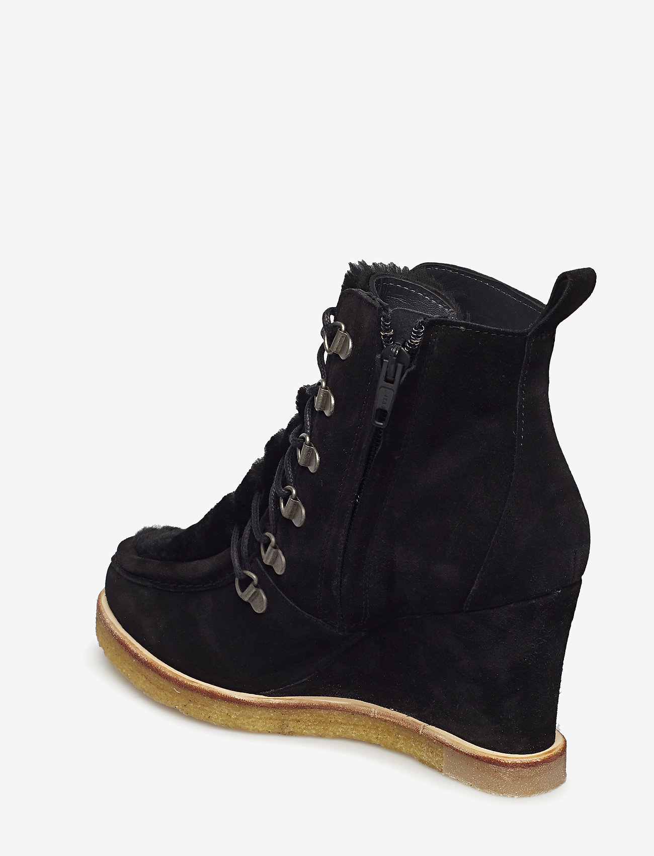 ANGULUS - Booties - Wedge - 1163/2014 black/black lamb woo - 4